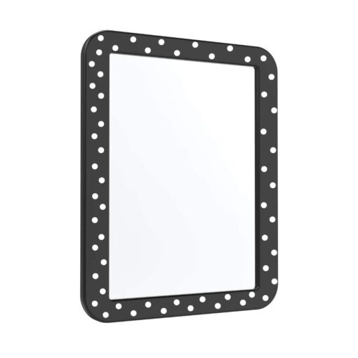 Magnetic Locker Mirror, 5" x 7" Real Glass Mirrors for School Locker, Bathroom, Household Refrigerator, Locker Accessory, Workshop Toolbox, or Office Cabinet. Black Polka