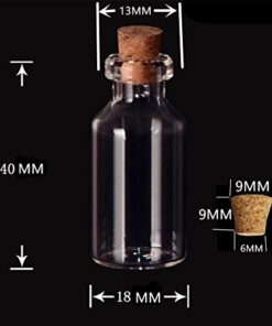 Yesker IPV023 Package of 24 Small Mini Glass Jars with Cork Stoppers-Size: 1-1/2" Tall X 3/4 Inches Diameter, Count 24 41gO5iIR5dL