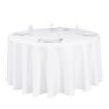 LTC LINENS 120 in Round Tablecloth for 60 Inch Round Table - White Round Table Cover - Washable, Wrinkle Resistant Polyester Fabric Cloth for Wedding, Party 120" 15 41gRN8JGPiL