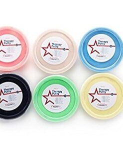 Therapy Putty Resistive Hand Exercise Kit, Set of Six Strengths, 2 Ounce, 6 Piece Set (Tan,Yellow, Red, Green, Blue, Black) 6 41gSJP2zI2L