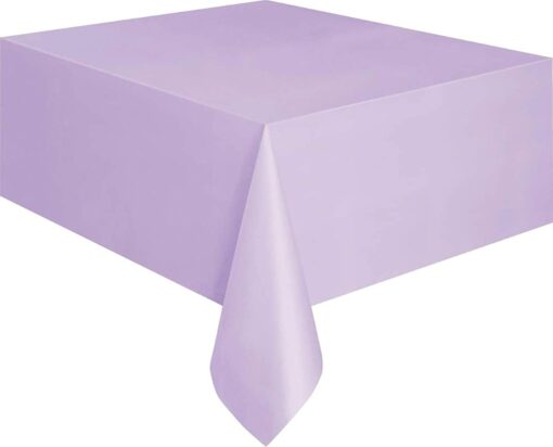 Lavender Solid Rectangular Plastic Table Cover (54" x 108") 1 Count - Elegant Design & Premium Quality, Ideal For Parties, Events & Everyday Use Lavender 54" x 108"