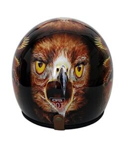 CRG Custom Motorcycle Street Bike Open Face Helmet Fiberglass Leather for Men Women Large Eagle-1 9 41ghzm1YCgL