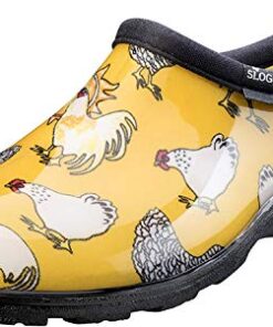 Sloggers Waterproof Garden Shoe for Women – Outdoor Slip-On Rain and Garden Clogs with Premium Comfort Support Insole 8 Chickens Daffodil Yellow 34 41gzHojmoL