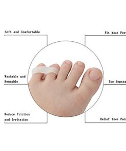 AnHua®Unisex Small Toe Soft Silicone 2 Holes Orthotics Bunion Tail Toe Straightener Separator Shield Protector Spreader Corrector Adjuster Foot Pain Relief 15 41hGwh7x8iL