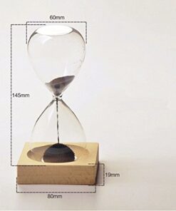 GracesDawn Hand-Blown Glass Sand Timer Magnet Magnetic Hourglass Beautiful Wooden Base 9 41hJUB7ksUL