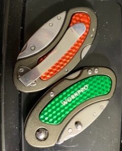 WORKPRO Folding Utility Knife Set Quick Change Blade, Back-lock Mechanism 3-piece with 10-piece Extra Blades 25 41hRSPUK7eL