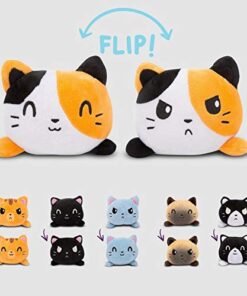 TeeTurtle - The Original Reversible Cat Plushie - Orange Tabby - Cute Sensory Fidget Stuffed Animals That Show Your Mood Happy + Angry Orange Tabby 17 41hfuZ0y1L