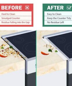 Kitchen Silicone Stove Counter Gap Cover - Flexible Easy Clean Heat Resistant Wide & Long Gap Cap Fillers, Seals Spills Between Appliances, Furniture, Stovetop, Oven, Washer & Dryer, Set of 2 (White) 21'', White 23 41i 1ALhxiL