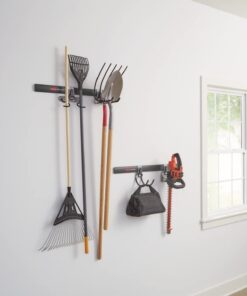 Rubbermaid FastTrack Garage Storage System Tool Hanging Kit, Garage Organization, Wall Mount Holder for Garden Lawn Tools 2 Rails, 4 Hooks 37 41iLAD94zLL