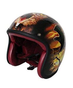 CRG Custom Motorcycle Street Bike Open Face Helmet Fiberglass Leather for Men Women Large Eagle-1 7 41ie6toTdbL