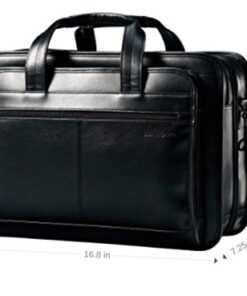 Samsonite Leather Expandable Briefcase 17 inch Black 24 41ii5 cBcLL
