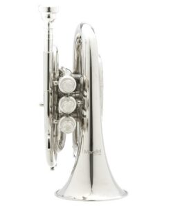 Mendini MPT Brass Bb Pocket Trumpet + Tuner, Case, Mouthpiece, & More (Nickel Plated) Nickel Plated 20 41j6AkWqXpL 1