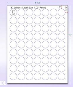 NextDayLabels - Laser/Ink Jet White Labels (1" Round - 63 Per Page | 3150 Labels) 1" Round - 63 Per Page | 3150 Labels 10 41j7fc9IKzL