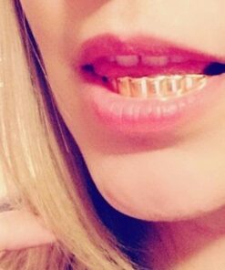 New Custom Fit 14k Gold Plated Hip Hop Teeth Grillz Caps Top & Bottom Grill Set 28 41jGjDss9gL