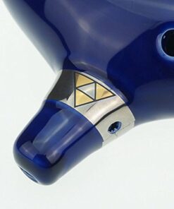 Alternative view of Zelda Ocarina - 12 Hole Ceramic Flute in Dark Blue with Triforce Symbol and C Major Tuning