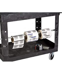 Rubbermaid Commercial Products Heavy-Duty 2- Shelf Utility Cart, Ergo Handle, Lipped Shelves, Large, Black (FG454600BLA) 2-Shelf 14 41jed8DMA3L