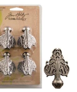 Tim Holtz Idea-ology Foundations Metal Box Feet, 4 Feet per pack, 1-1/2 x 2 Inches, Antique Nickel Finish, TH92821 , Silver 20 41jg6uLv4 L