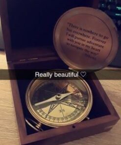 Hampton Nautical Solid Brass Gentlemen's Compass with Rosewood Box, 4", Brass 25 41jvVjWQT6L