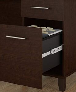 Bush Furniture UrbanPro Farmhouse 60W L Shaped Desk with Hutch in Mocha Cherry 12 41k3SD6FPDL