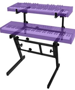On-Stage KS7365EJ Pro Heavy-Duty Folding-Z Keyboard Stand with 2nd Tier,Black Black 22 41kCQGUq9OL