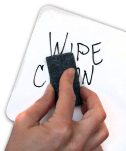 30 Quick Response Whiteboards Combo in a Tote Bag & Mini-erasers, Blue Handles | Super-Sturdy Dry-Erase, Two-Sided Answer Boards, Easy to Hold and Clean (5.9" x 7.75") 10 41kJLFzS42L