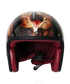 CRG Custom Motorcycle Street Bike Open Face Helmet Fiberglass Leather for Men Women Large Eagle-1 8 41kaD4ld4L
