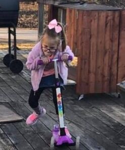 BELEEV A2 Scooters for Kids 3 Wheel Kick Scooter for Toddlers Girls Boys, 4 Adjustable Height, Lean to Steer, Light up Wheels, Extra-Wide Board, Easy to Assemble for Children Gift Sport Toys Ages 3-12 Purple 25 41l325AuAtL