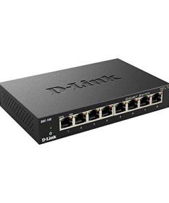 D-Link Ethernet Switch, 8 Port Gigabit Unmanaged Metal Fanless Desktop or Wall Mount Design (DGS-108), Black 8-Port Gigabit Switch 16 41lD5uxsL