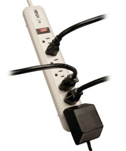 Tripp Lite 7 Outlet (6 Right Angle + 1 Transformer Outlet) Surge Protector Power Strip, 4ft Cord, Lifetime Limited Warranty & $25K INSURANCE (TLP74R), Light Gray 11 41lEJdQZ7WL