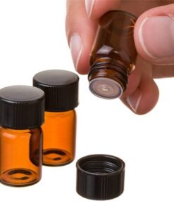 Alternative view of 2 ml (5/8 dram) Amber Glass Essential Oil Bottle with Orifice Reducer and Cap- 12 Pack 0.5 Quart