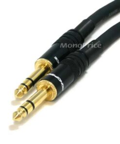 Alternative view of Monoprice 1/4-Inch TRS Male to Male Cable - 15 Feet - Black, 16AWG, Gold Plated - Premier Series 15ft