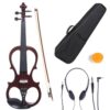 Cecilio Silent Electric Solid Wood Violin with Ebony Fittings, Electric Violin Kit (Full Body - Mahogany) Full Body - Mahogany full-size