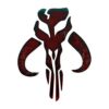 Bargain Max Decals Mandalorian Inspired Skull Dark Red Metal Window Laptop Car Sticker 6"
