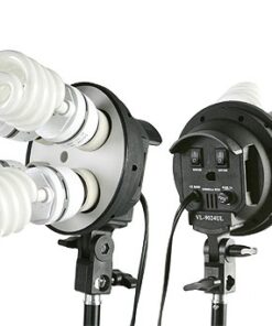 Fancierstudio Lighting kit UL9004SB-69BWG 2000 Watt Photo Studio Lighting Kit with 6-9 Feet Muslin Backdrop and Background Stand-Black White 24 41m23mwHd4L