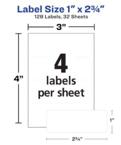Avery 6113 All-Purpose Labels, 1 x 2.75 Inches, White, Pack of 128 1 Pack 19 41mC5IXgcL