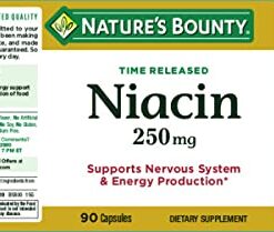 Alternative view of Nature's Bounty Niacin Pills and Supplement, Supports Nervous System and Cellular Energy Production, 250mg, 90 Capsules 250 mg 90 Count (Pack of 1)