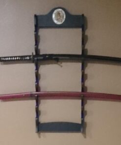 BladesUSA WS-8WX Sword Stand 8-Tiers Wall Mount Sword Stand with Samurai Logo 26 41mRSmcY6 L