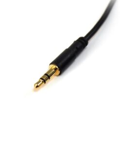 StarTech.com 15 ft. (4.6 m) 3.5mm Audio Cable - 3.5mm Slim Audio Cable - Gold Plated Connectors - Male/Male - Aux Cable (MU15MMS), Black 15ft Straight 4 41mTSlCdX L