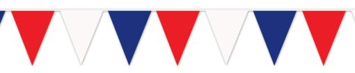 Beistle 50700-RWB Red Blue Outdoor Pennant Banner, 17 by 120-Feet 1 Red, White & Blue Pennant Banner - 17" x 120'