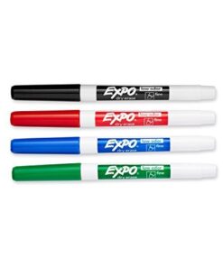 Expo 2 Low-Odor Dry Erase Markers, Fine Point, Assorted Colors (2-Pack of 4)