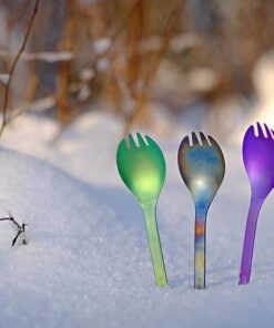 Snow Peak Titanium Spork - 0.6 Oz Anodized Green 37 41miRZ68NmL