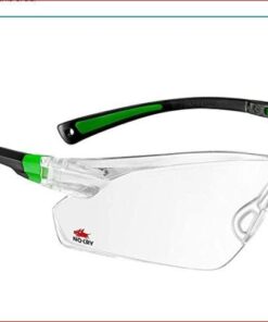 NoCry Clear Safety Glasses for Men and Women; Lightweight Work Glasses with Adjustable Frames and No-Slip Grips; Scratch Resistant Anti Fog Safety Glasses with Superior UV Protection, ANSI Z87.1 Rated Black & Green 1 31 41n 3fUbZdL