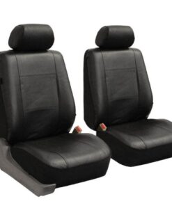 FH-PU002-1114 Classic Exquisite Leather Car Seat Covers, Airbag compatible and Split Bench, Solid Black color 9 41nWkE34CL
