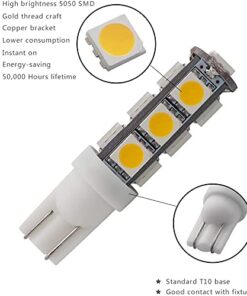 GRV T10 921 194 C921 13-5050 SMD Wedge LED Bulb Lamp Super Bright Warm White DC 12V Pack of 10 10 Pcs 26 41nXsT20eUS