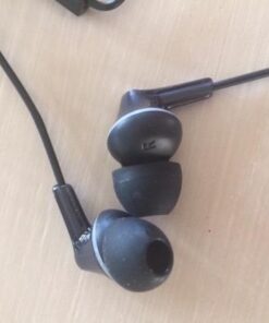 Panasonic ErgoFit Wired Earbuds, In-Ear Headphones with Microphone and Call Controller, Ergonomic Custom-Fit Earpieces (S/M/L), 3.5mm Jack for Phones and Laptops - RP-TCM125-K (Black) Black With Mic 51 41noCmweKfL