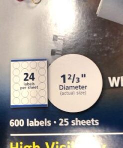 Avery High Visibility Printable Round Labels with Sure Feed, 1-2/3" Diameter, White, 600 Customizable Blank Labels (5293) 600 labels 31 41nouCl70oL