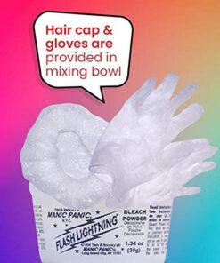 MANIC PANIC Flash Lightning Hair Bleach Kit - 30 Volume Developer + Bleach Powder for Hair Lightening + Lifting up to Five Levels - Vegan And Cruelty Free Orginal 46 41o4oVKY3qL