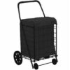 PrimeTrendz Jumbo Shopping Cart Liner securely to Your Shopping cart Using Loop Fasteners. (This Listing is only for The Liner Insert Cover, Shopping cart not Included). Black 27 41oNitPc5wL