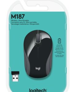 Logitech Wireless Mini Mouse M187 Ultra Portable, 2.4 GHz with USB Receiver, 1000 DPI Optical Tracking, 3-Buttons, PC / Mac / Laptop - Black 36 41oQEyhQquL