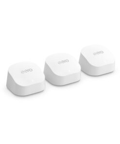 Alternative view of Amazon eero 6+ mesh Wi-Fi system | Fast and reliable gigabit speeds | connect 75+ devices | Coverage up to 4,500 sq. ft. | 3-pack, 2022 release eero 6+